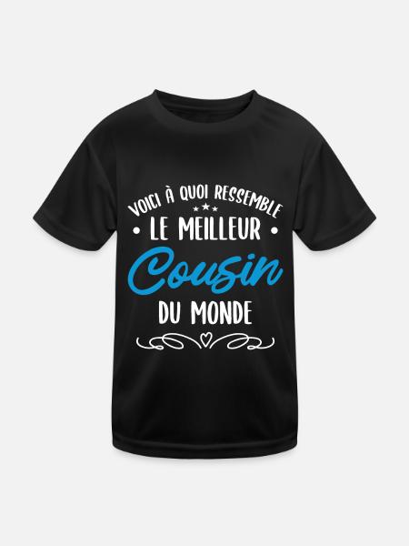 Le Meilleur Cousin Du Monde Anniversaire Cousin - T-shirt sport Enfant - noir - Devant