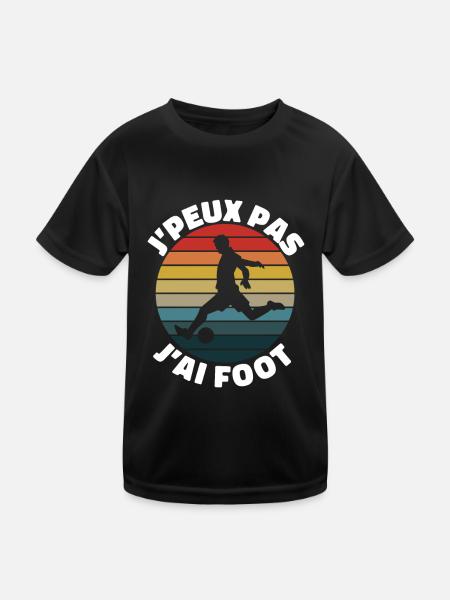 Je Peux Pas J'ai Foot | J'peux Pas J'ai foot - T-shirt sport Enfant - noir - Devant