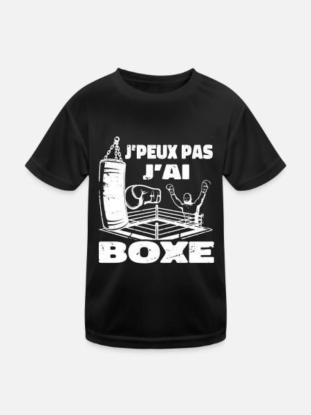 J'peux Pas J'ai Boxe Sport Boxeur Boxe Cadeau - T-shirt sport Enfant - noir - Devant