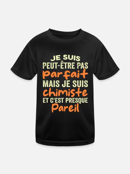 chimiste humour | Anniversaire Chimiste | Chimie - T-shirt sport Enfant - noir - Devant
