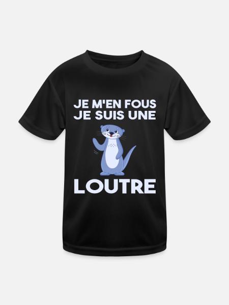 Je M'en Fous Je Suis Une Loutre - T-shirt sport Enfant - noir - Devant