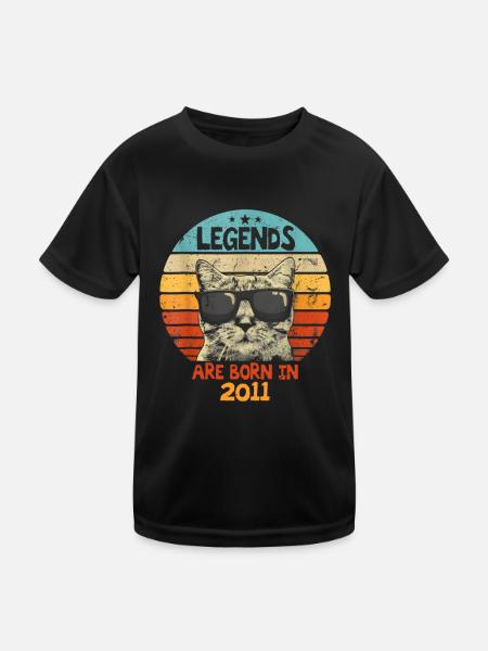 Die Legenden wurden 2011 geboren Jubiläumsgeschenk - Kinder Funktions-T-Shirt - Schwarz