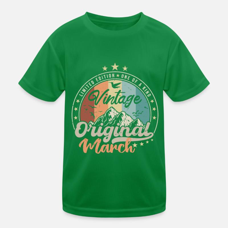 Born in March Geburtstagsgeschenk Kinder Funktions-T-Shirt