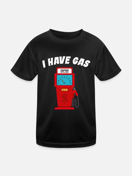 Ich habe Benzin - Lustige Zapfsäule - Kinder Funktions-T-Shirt - Schwarz - Vorne