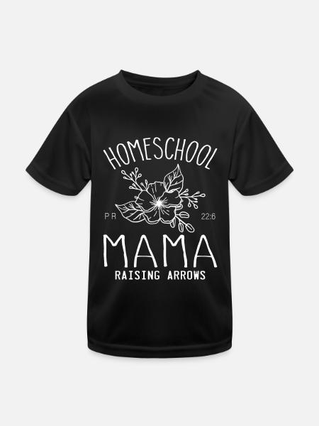 Mama zu Hause unterrichten - Kinder Funktions-T-Shirt - Schwarz - Vorne