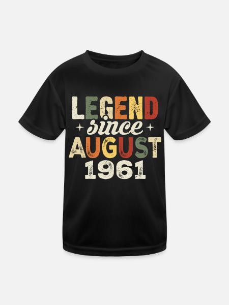 August 1961 Jahrestag August 1961 - August 1961 - Kinder Funktions-T-Shirt - Schwarz - Vorne