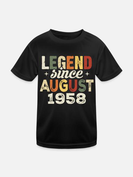 Août 1958 Anniversaire Août 1958 - Août 1958 - T-shirt sport Enfant - noir - Devant