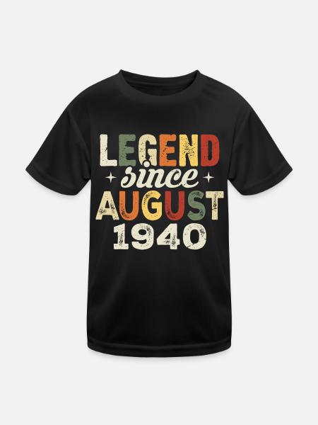 August 1940 Anniversary August 1940 - August 1940 - Kids Functional T-Shirt - black - Front