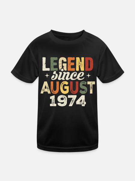 Août 1974 Anniversaire Août 1974 - Août 1974 - T-shirt sport Enfant - noir - Devant