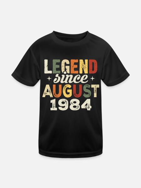 Août 1984 Anniversaire Août 1984 - Août 1984 - T-shirt sport Enfant - noir - Devant