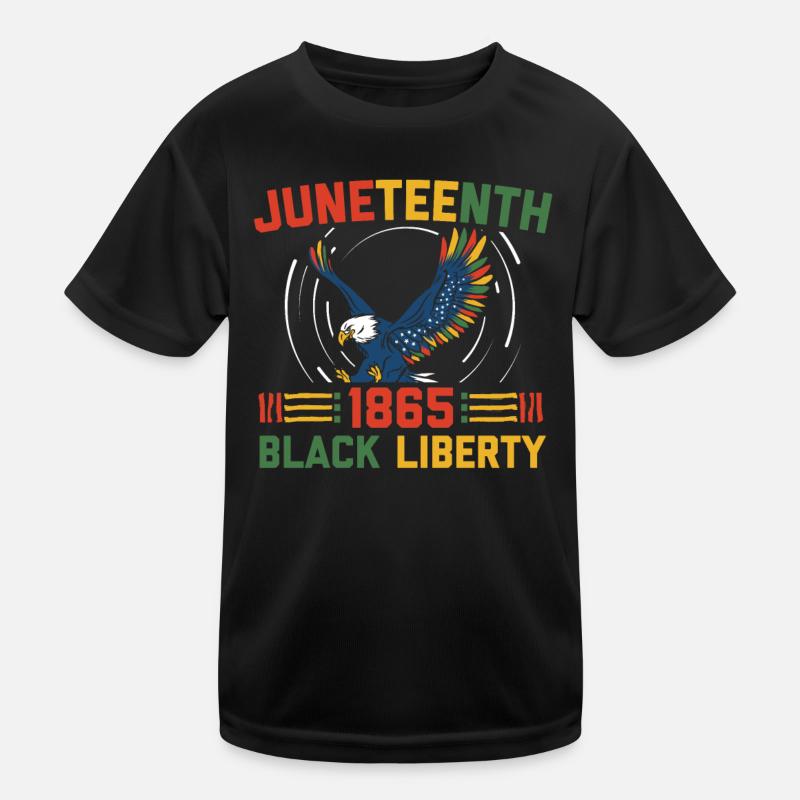 Juneteenth 1865 Black Liberty Melanated Kids Functional T-Shirt