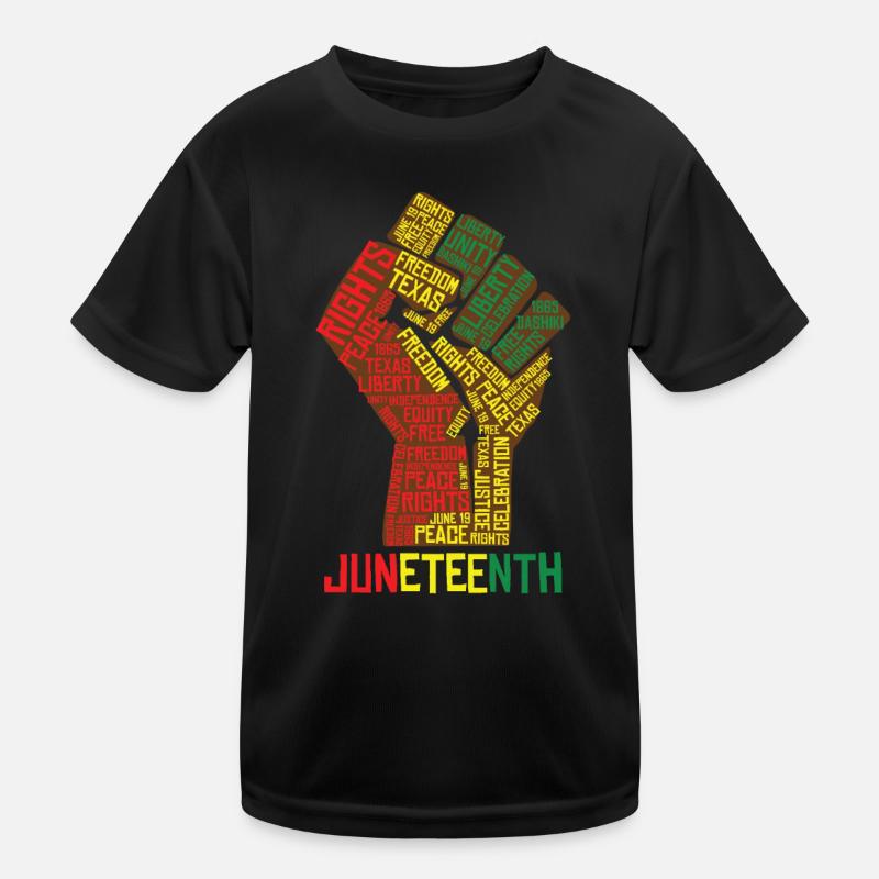Juneteenth Texas Liberty Peace Celebration - Kinder Funktions-T-Shirt - Schwarz
