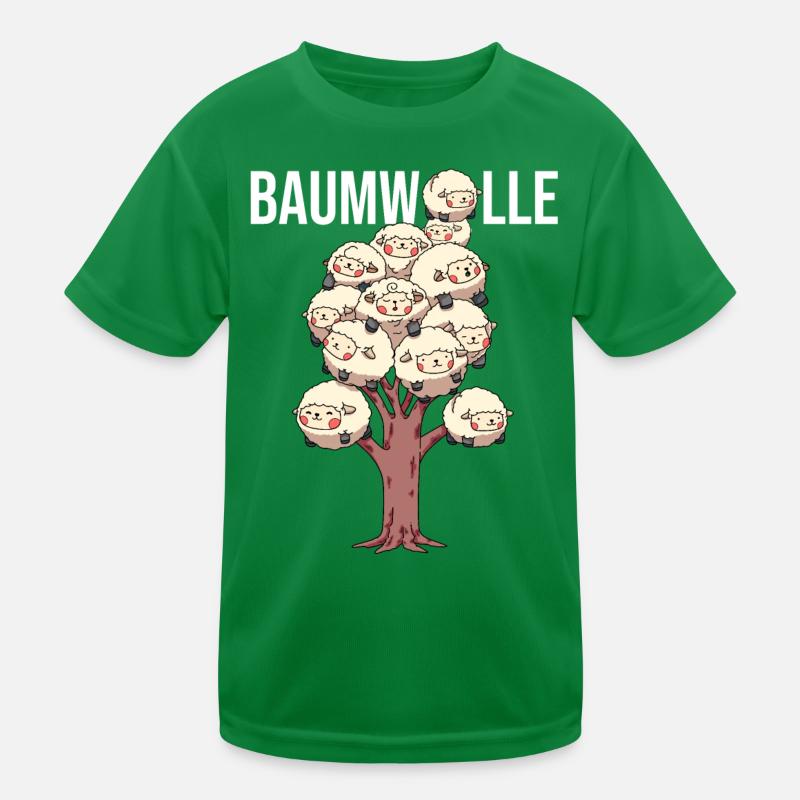Baumwolle Cotton Tree Animals Fluffy Sheep Earth Kinder Funktions-T-Shirt