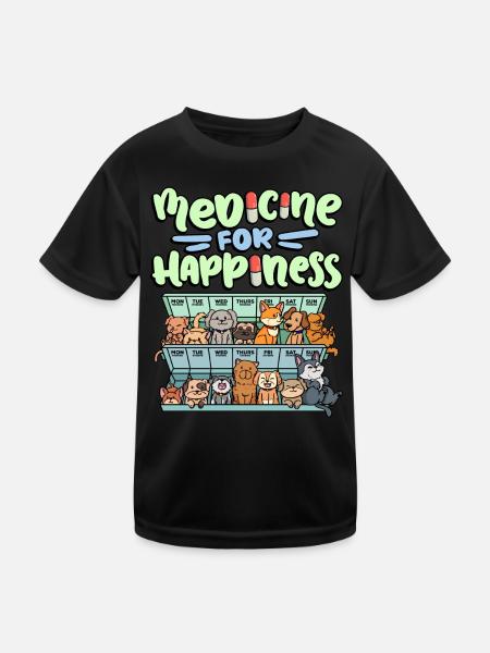 My Happy Medicine Every Day Pill - Kids Functional T-Shirt - black - Front