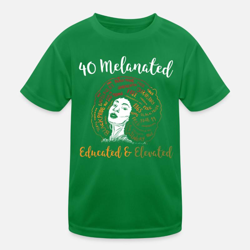 40 Mélanés Éduqués Élevé Juneteenth T-shirt sport Enfant