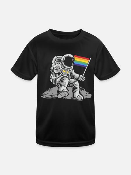 LGBT Gay Pride Flag Rainbow Room - Kids Functional T-Shirt - black - Front