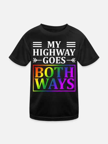 My highway goes both ways Lgbt - Kids Functional T-Shirt - black - Front