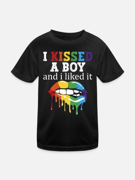 I kissed a boy and it made me - Kids Functional T-Shirt - black - Front