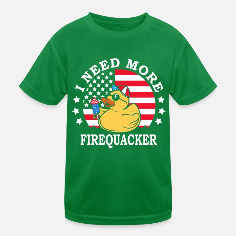 Ich Brauche Mehr Firequacker 4. Juli Firecracker Kinder Funktions-T-Shirt