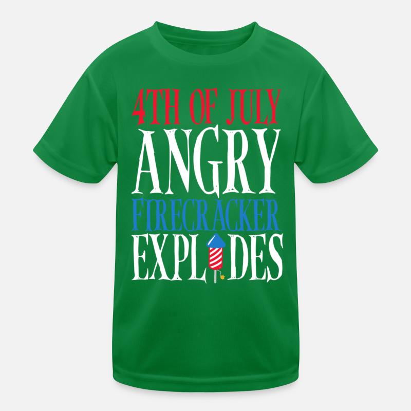 4. Juli Wütender Feuerwerkskörper Explodiert Kinder Funktions-T-Shirt