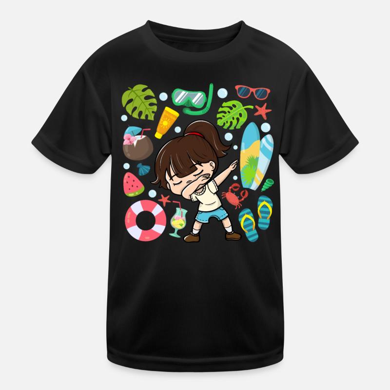 Dabbing Girl Beach Lifestyle Daylight Saving Time Moderate Kids Functional T-Shirt