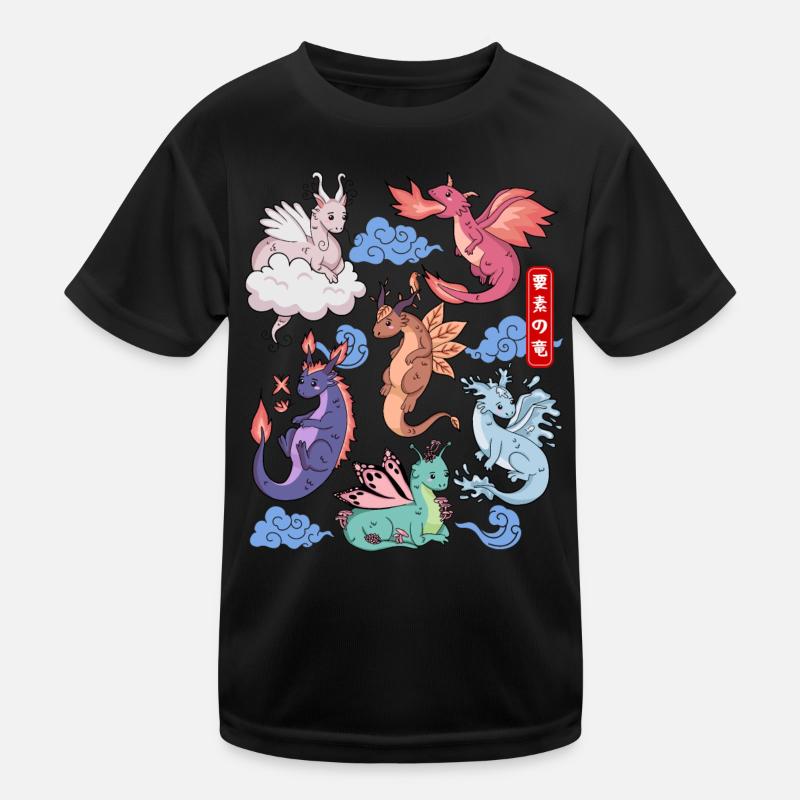 Flug Der Drachen Niedliche Elementare Mythische Kinder Funktions-T-Shirt