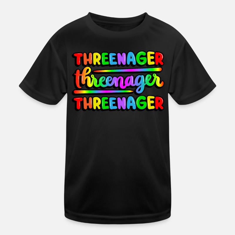 Threenager Kid 3. Geburtstag Regenbogen Spektrum Kinder Funktions-T-Shirt