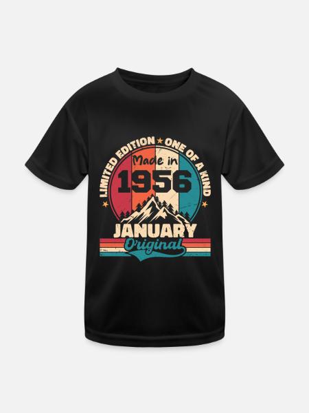 Birthday Gift January 1956 Limited Edition - Kids Functional T-Shirt - black - Front