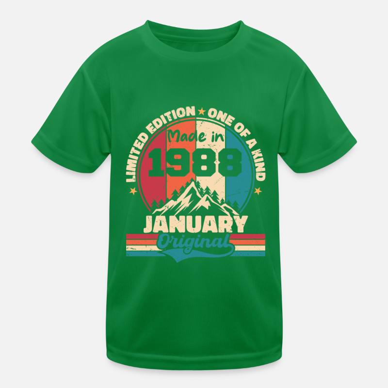 Geburtstagsgeschenk Januar 1988 Limited Edition Kinder Funktions-T-Shirt