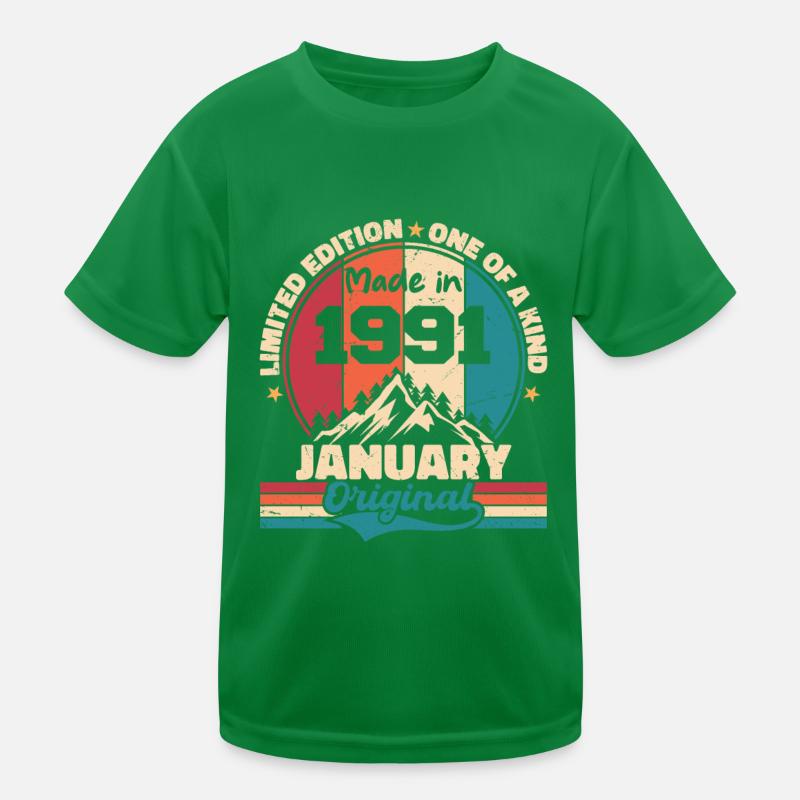 Geburtstagsgeschenk Januar 1991 Limited Edition Kinder Funktions-T-Shirt