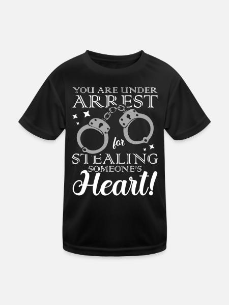 You are arrested for theft of the - Kids Functional T-Shirt - black - Front