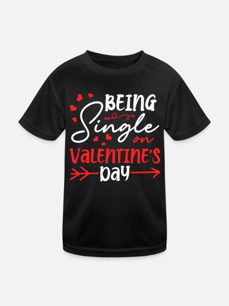 Single Sein Am Valentinstag Herzen Solo Celebrant - Kinder Funktions-T-Shirt - Schwarz - Vorne