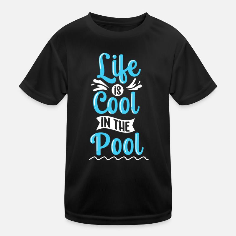 Das Leben Ist Cool Im Pool Schwimmen Sport Kinder Funktions-T-Shirt