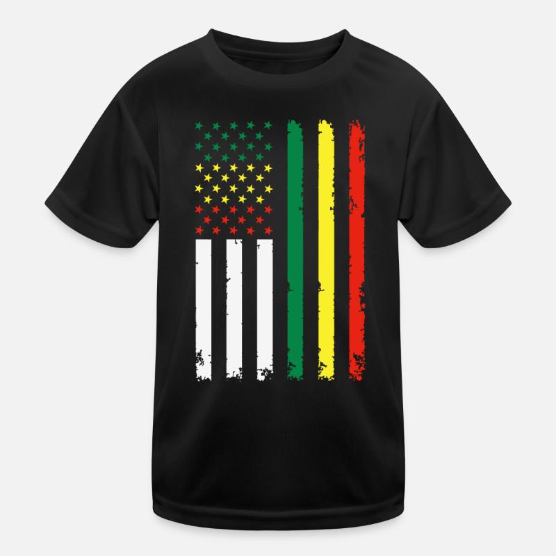 American Juneteenth Independence Flag Kids Functional T-Shirt
