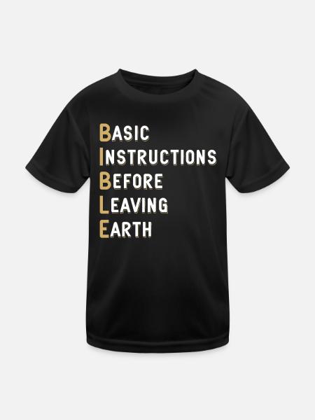 Instructions de base de la leçon biblique avant - T-shirt sport Enfant - noir - Devant