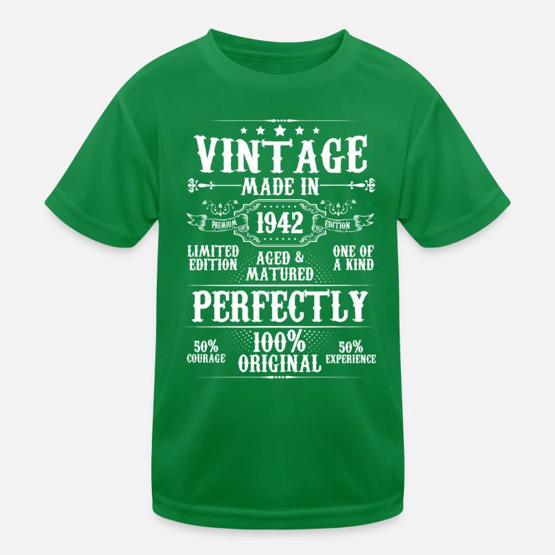 Vintage Made in 1942 aged matured perfectly Kids Functional T-Shirt