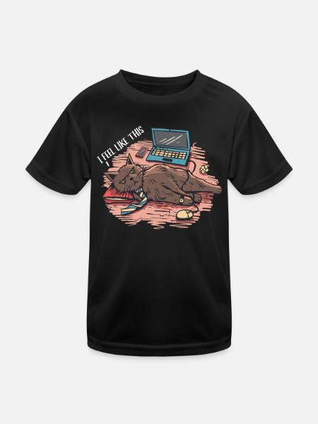 Je me sens comme ce stress-conscient, fatigué, - T-shirt sport Enfant - noir - Devant