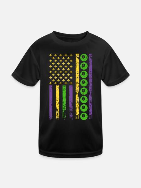 Amerikanischer Queue Sport Flagge Billard - Kinder Funktions-T-Shirt - Schwarz - Vorne