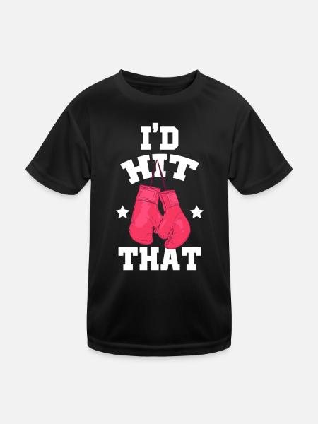 J’avais frappé ces gants de frappe sports de combat - T-shirt sport Enfant - noir - Devant