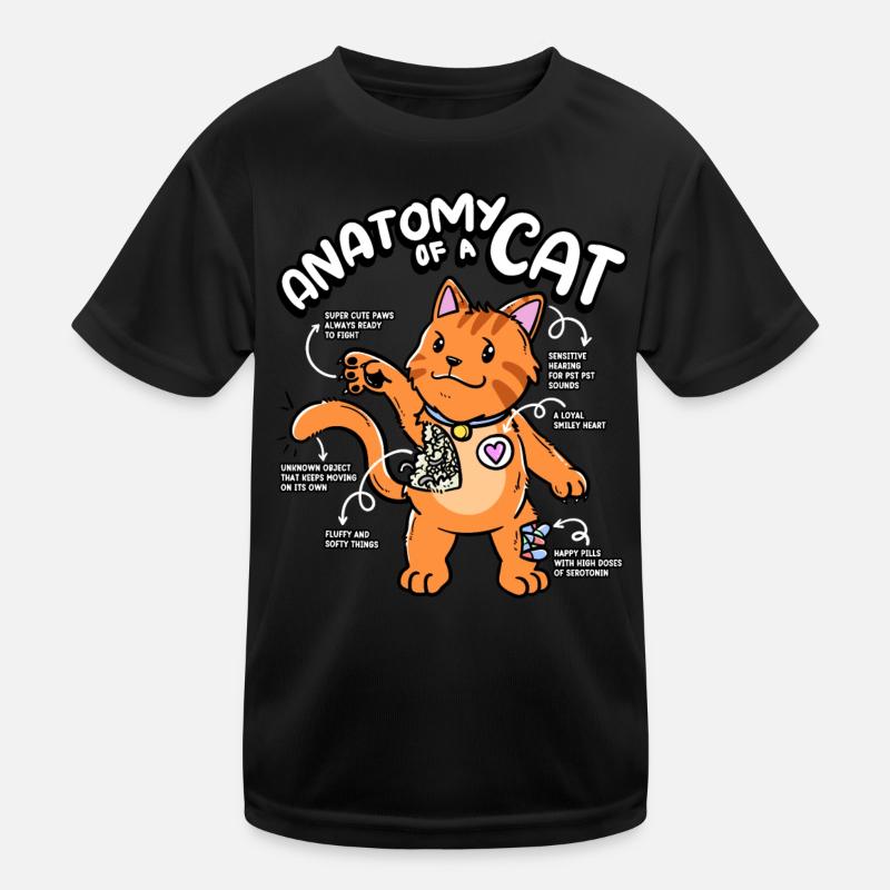 Anatomie Einer Katze Niedliche Pfoten Serotonin Kinder Funktions-T-Shirt