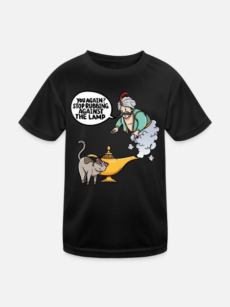 Sie Wieder Aufhören Reiben Gegen Die Lampe - Kinder Funktions-T-Shirt - Schwarz - Vorne