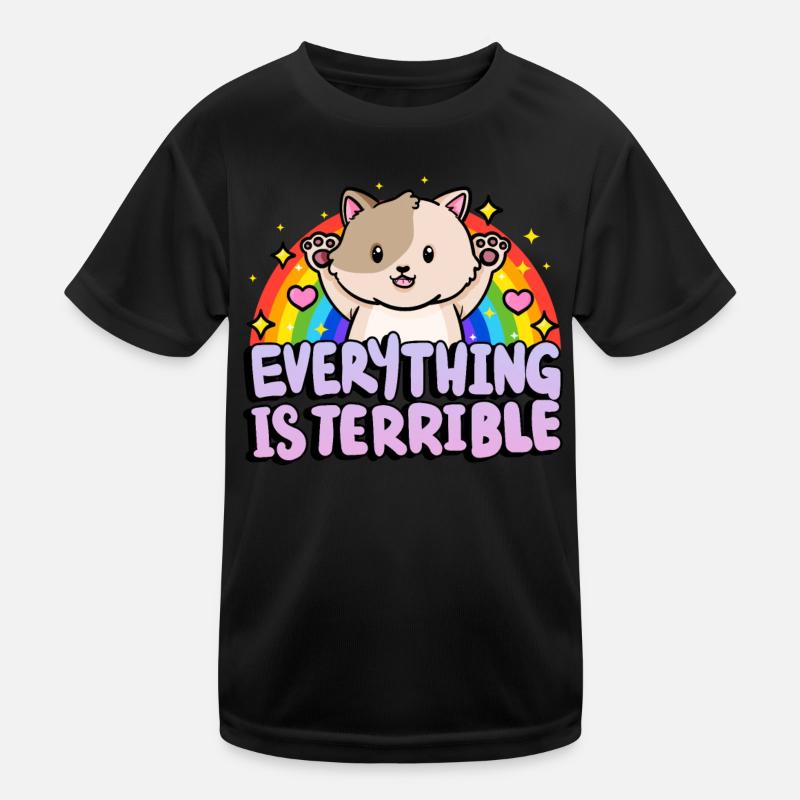 Alles Ist Schrecklich Sarkasmus Regenbogen Kinder Funktions-T-Shirt