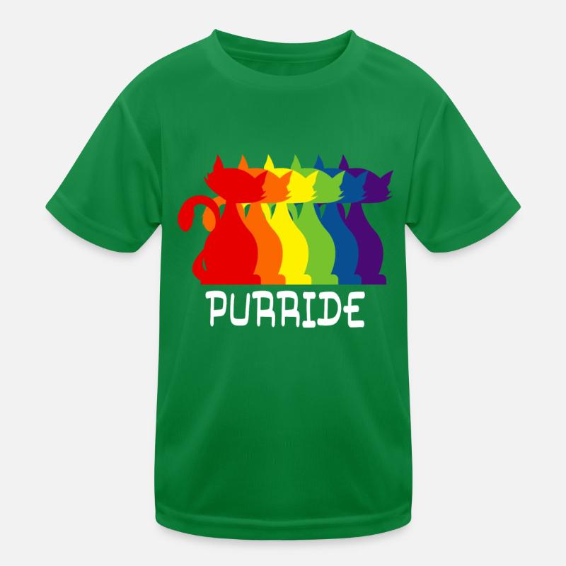 Purride Regenbogen Kätzchen Bunte Lgbt Silhouette Kinder Funktions-T-Shirt