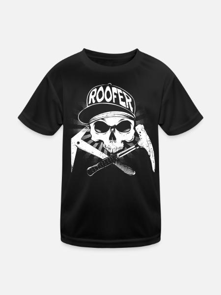 Dachdecker - Kinder Funktions-T-Shirt - Schwarz - Vorne