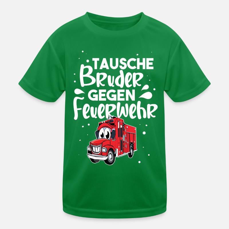 Tausche Bruder Gegen Feuerwehr Kinder Funktions-T-Shirt