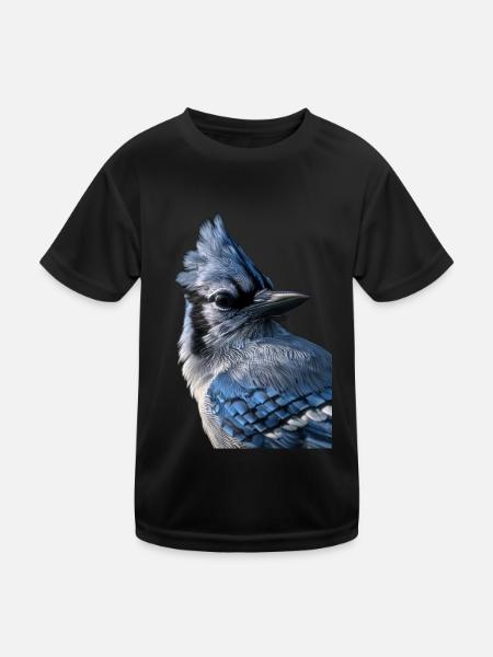 Blue jay - Kids Functional T-Shirt - black - Front