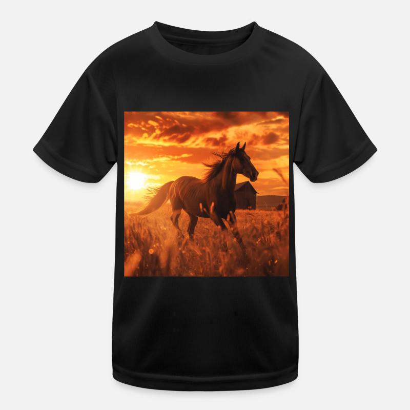 Pferd Kinder Funktions-T-Shirt