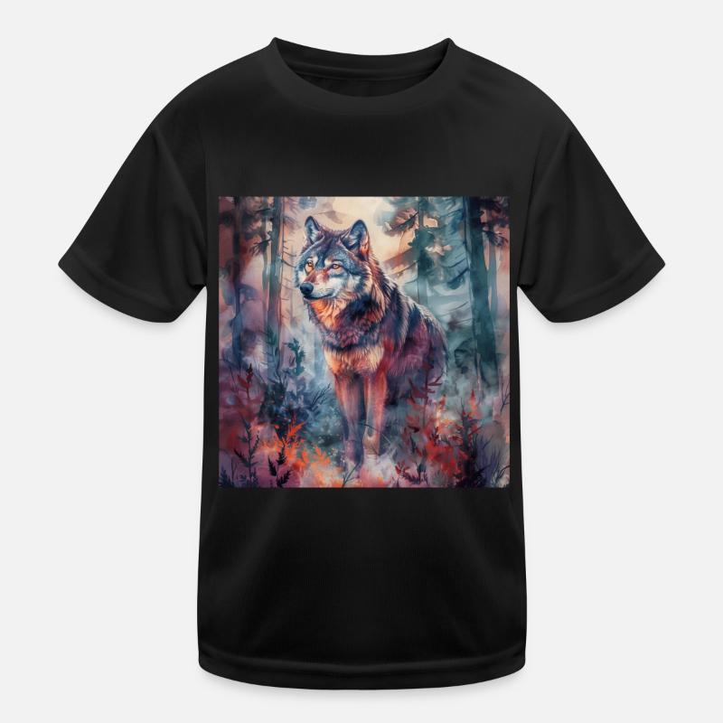 Wolf Kinder Funktions-T-Shirt