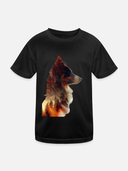 Border Collie - Kids Functional T-Shirt - black - Front