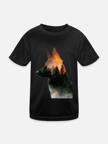 German Shepherd - Kids Functional T-Shirt - black - Front